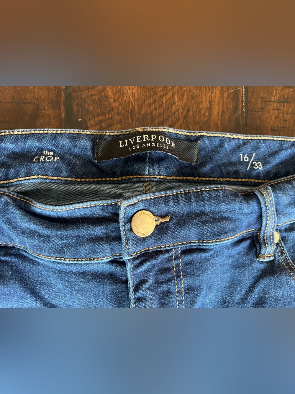 Liverpool L.A. The Crop Cuffed Jeans Women’s 16/33 Dark Wash Stretch Denim - Picture 8 of 11